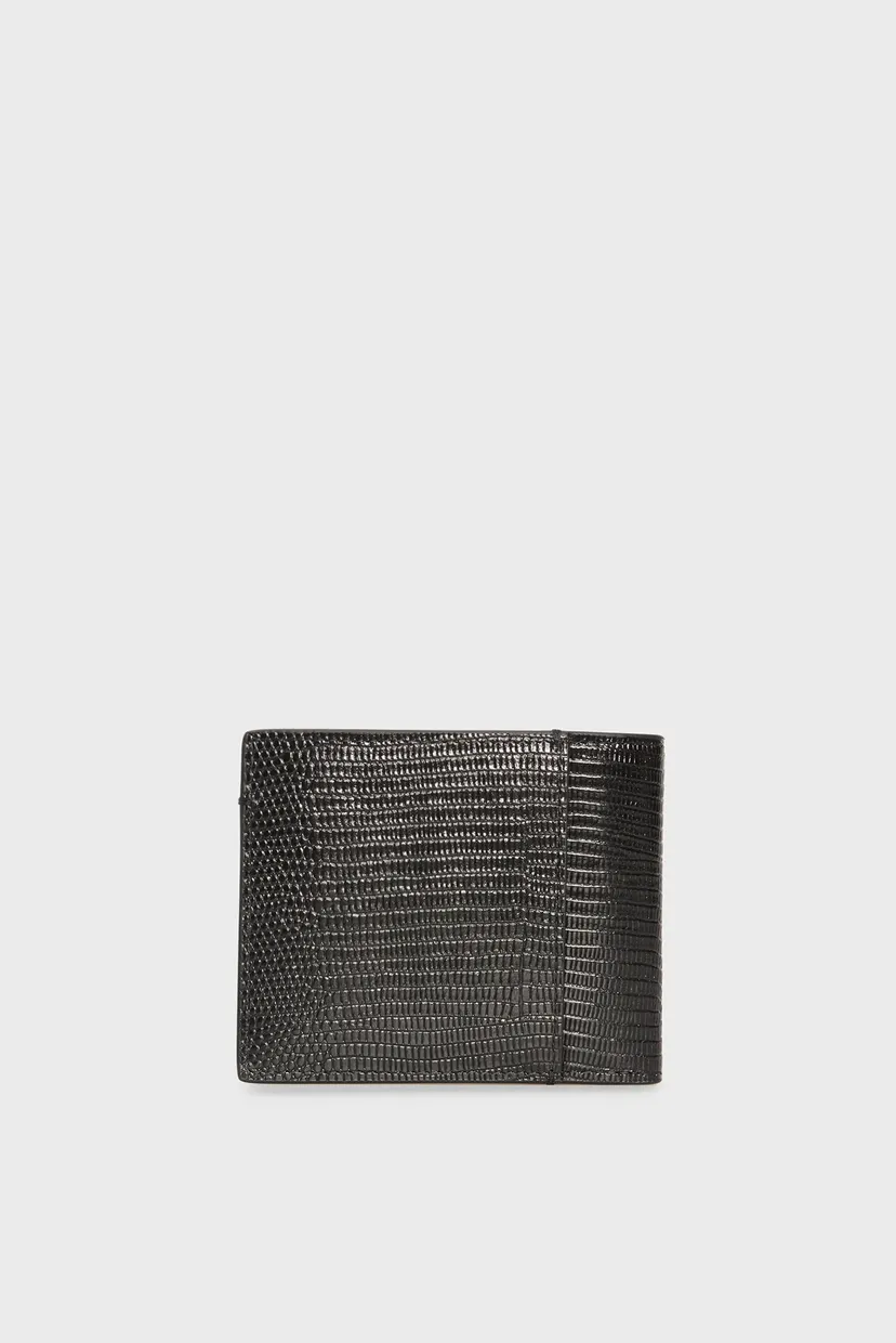 Чоловічий чорний шкіряний гаманець LIZARD EMBOSSED 3