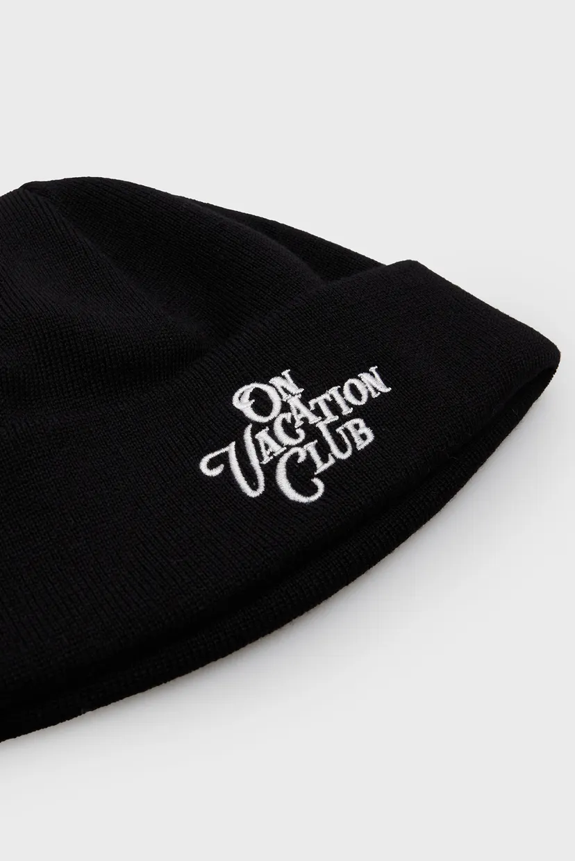 Чорна вовняна шапка Calligraphy Merino Beanie 3