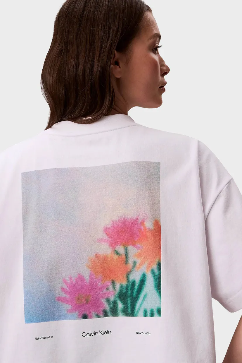 Жіноча біла футболка CROPPED BOXY FLORAL 4