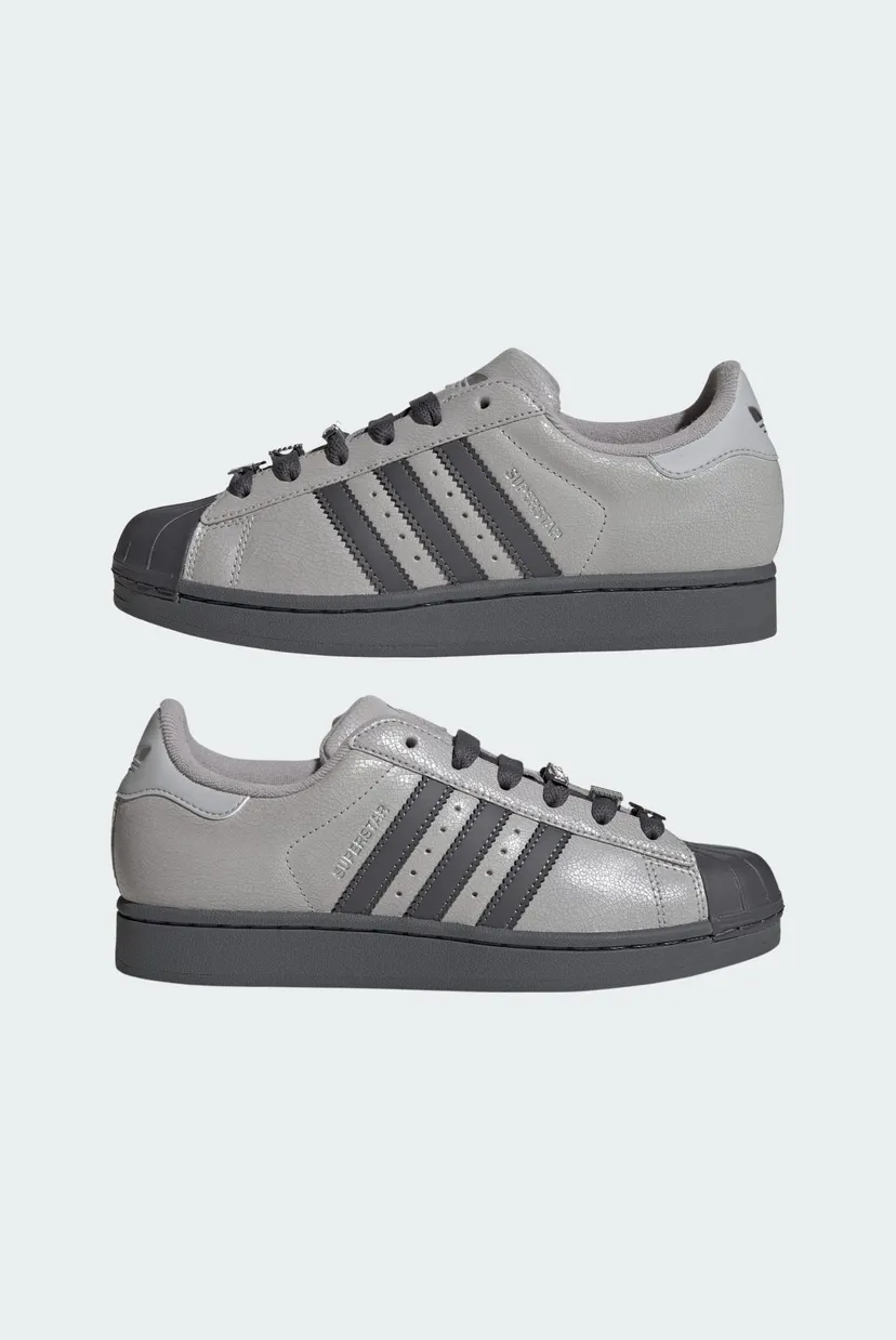 Женские серые кожаные сникерсы SUPERSTAR II 7