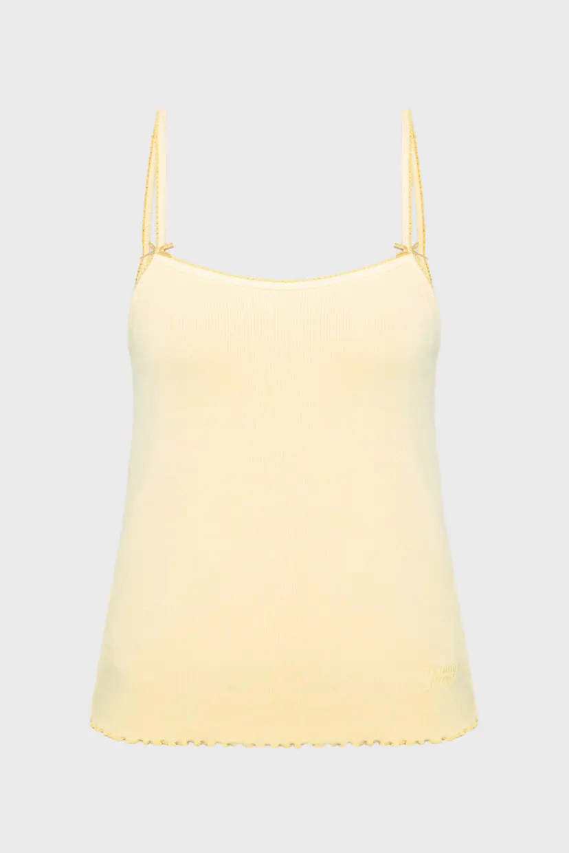 Женский желтый топ  TJW SLIM GMD RIB STRAP TOP 6