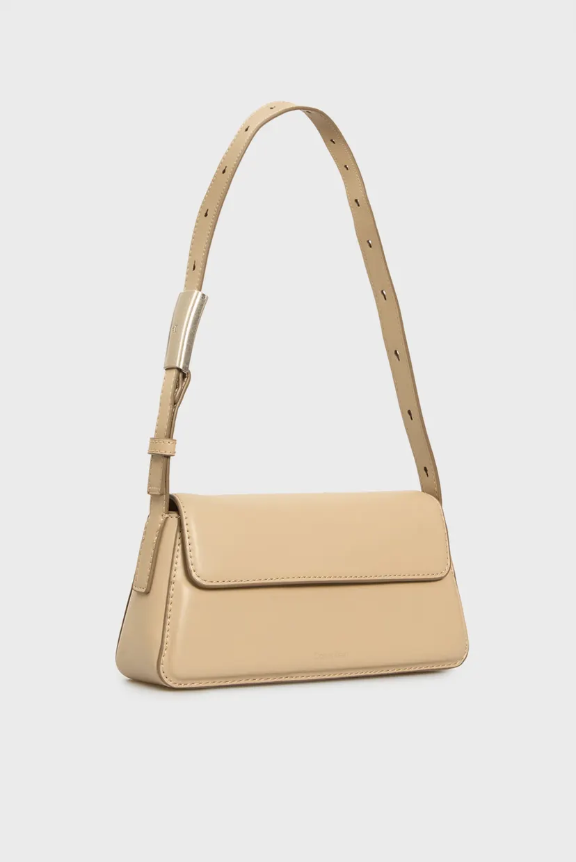 Жіноча бежева сумка BELTED SMALL SHOULDER BAG 3