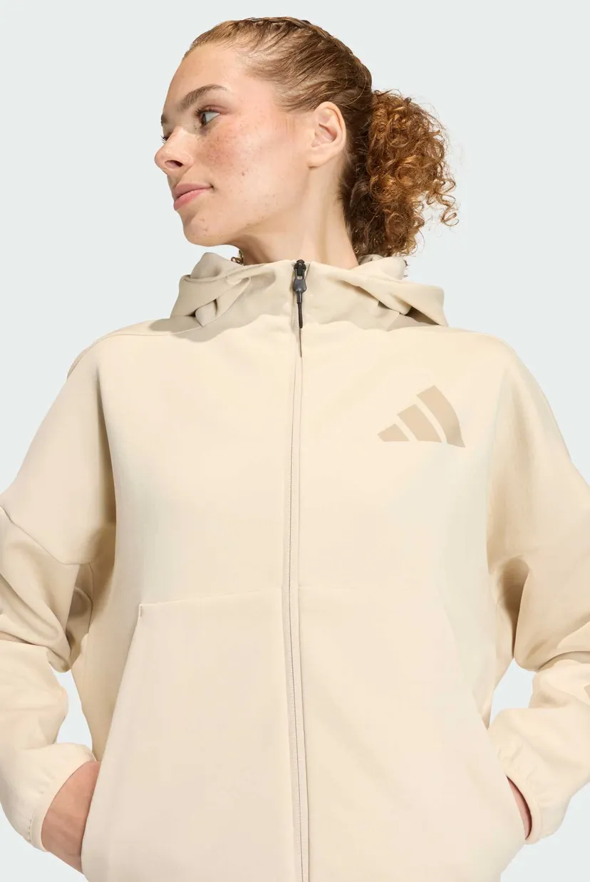 Женское бежевое худи adidas Z.N.E. Full-Zip 4