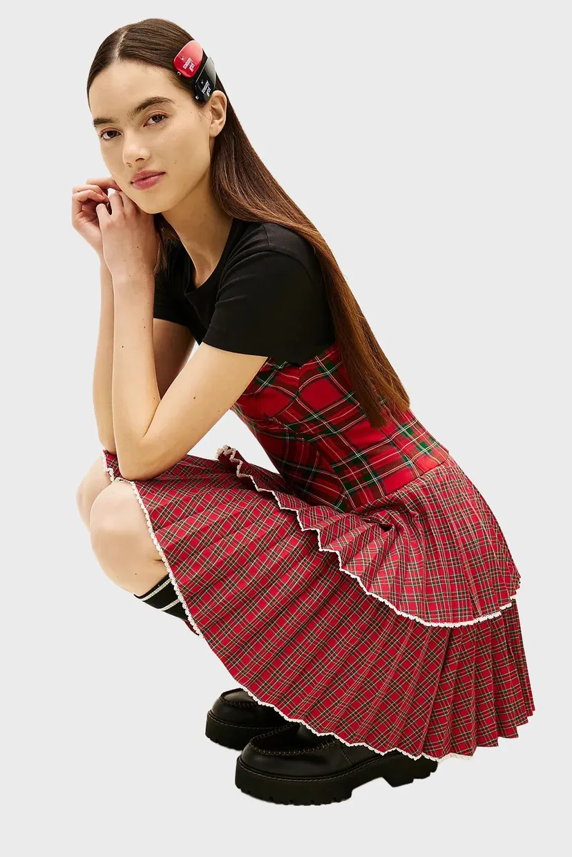 Женское красное платье в клетку TOMMY GIRL TARTAN BUSTIER 5