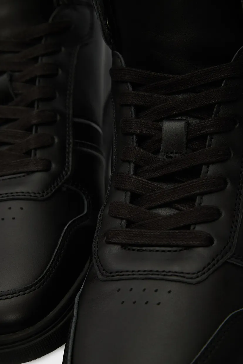 Чоловічі чорні шкіряні кросівки HIGH TOP LACE UP LOGO 5
