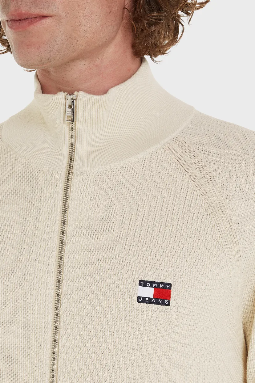 Чоловічий білий кардиган TJM REG ZIPTRU HI NECK SWEATER 3