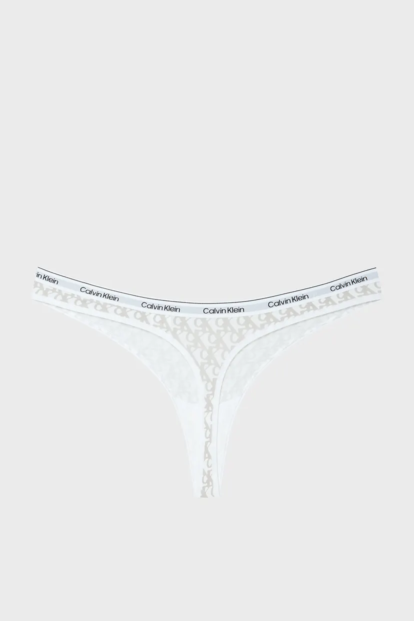 Жіночі білі трусики з візерунком THONG 8