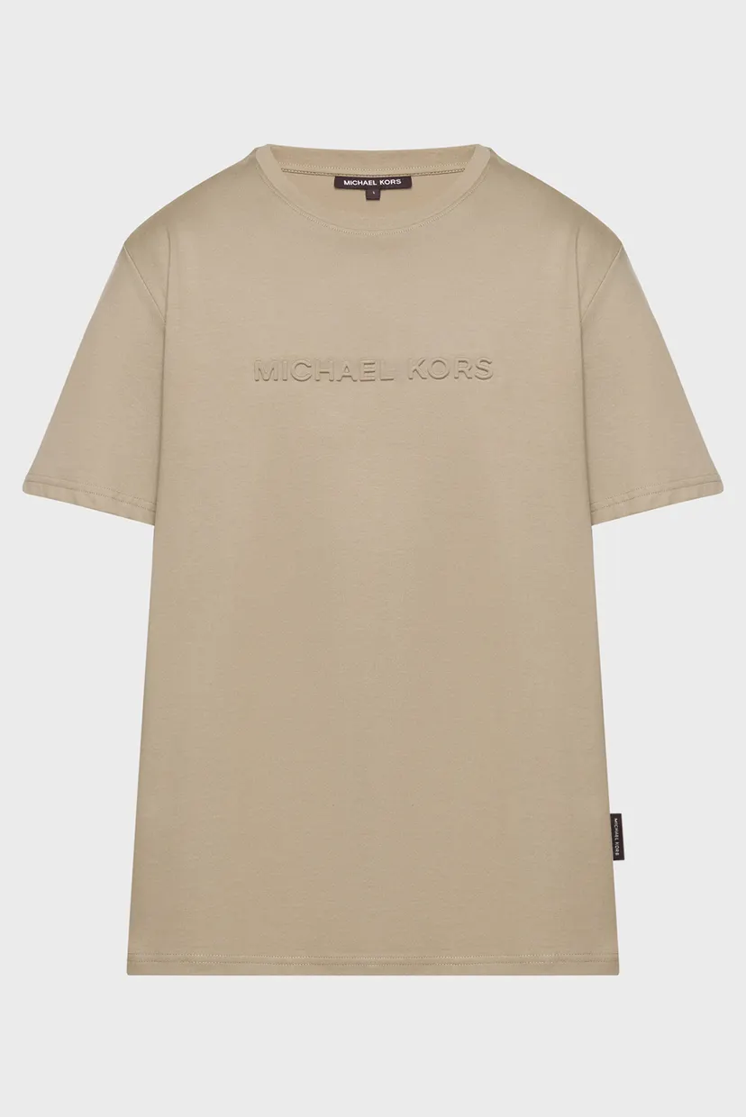 Чоловіча бежева футболка EMBOSSED LOGO TEE 4