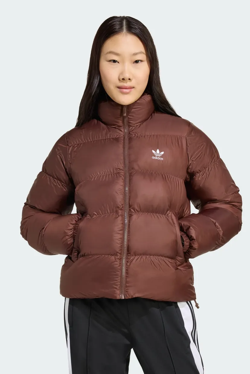 Жіноча коричнева куртка Adicolor Short Puffer adidas JX2948 — MD