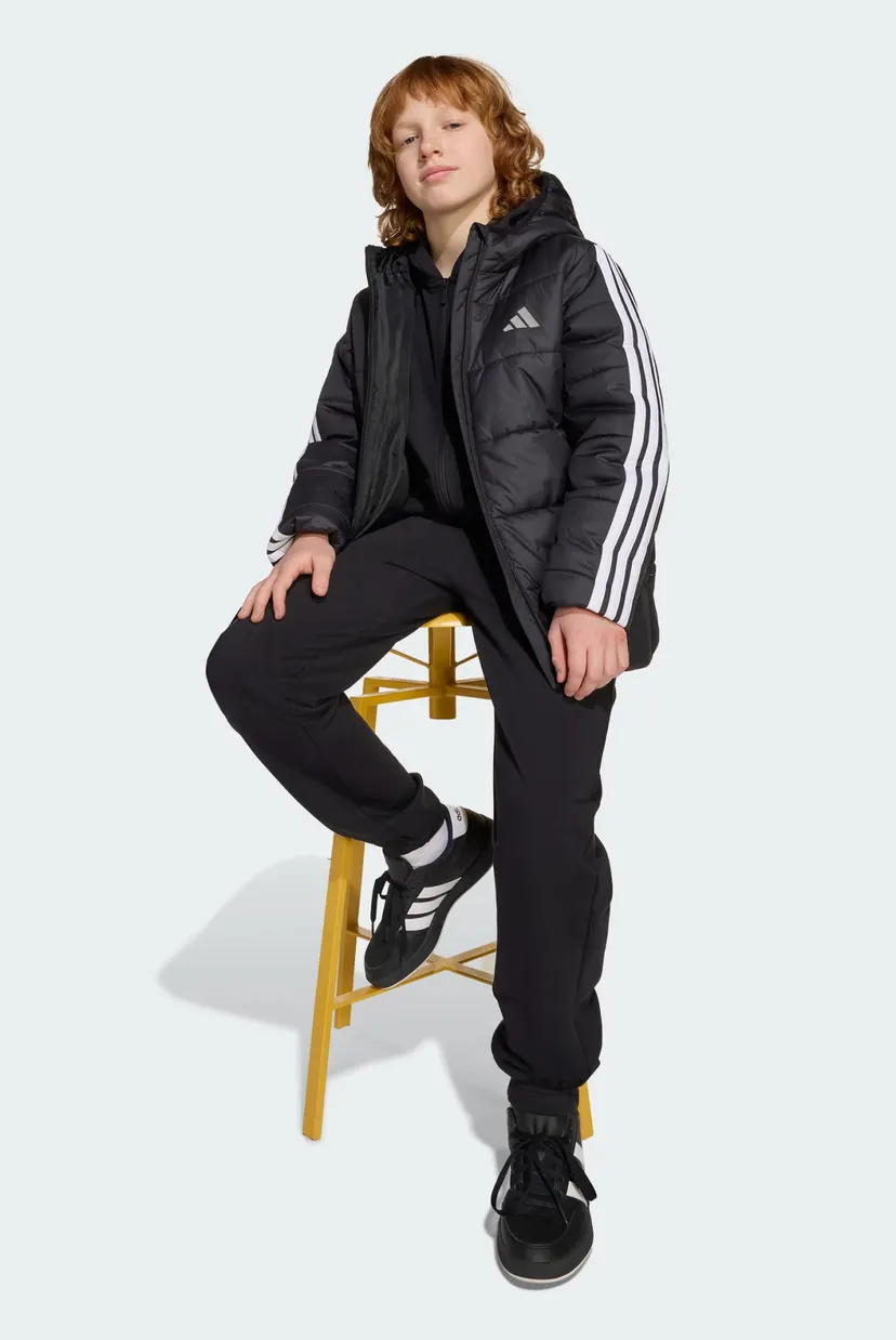 Детская черная куртка Essentials 3-Stripes Padded Kids 3