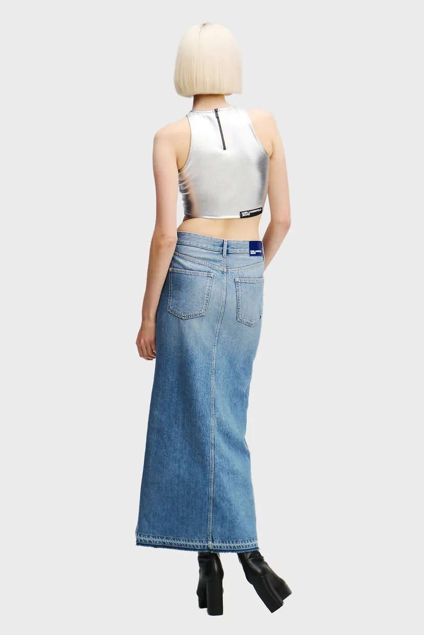 Жіноча блакитна джинсова спідниця KLJ DENIM MAXI SKIRT 3