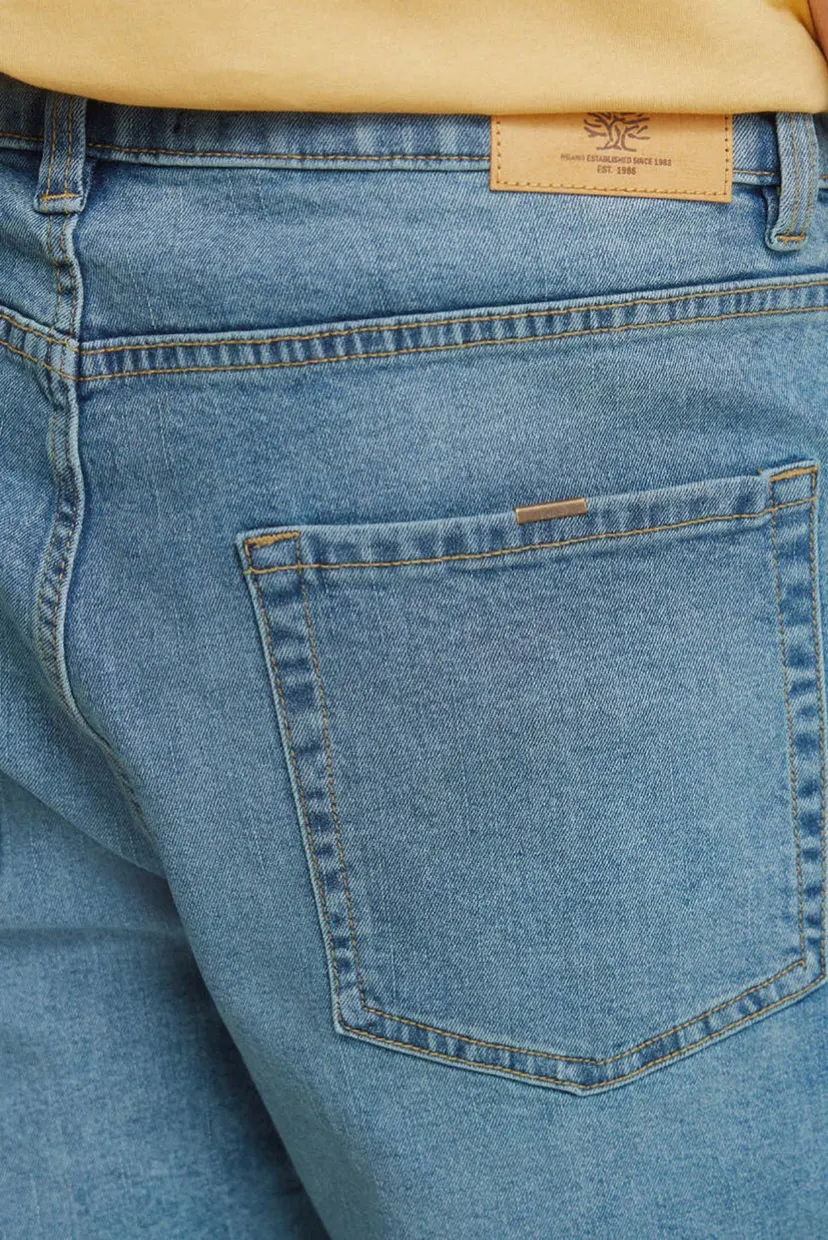 Чоловічі блакитні джинсові шорти slim fit 6