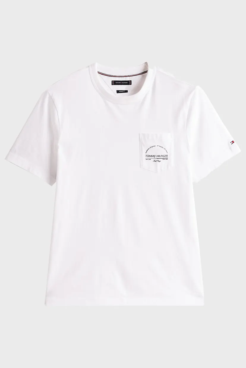 Чоловіча біла футболка HILFIGER ARCH POCKET 5