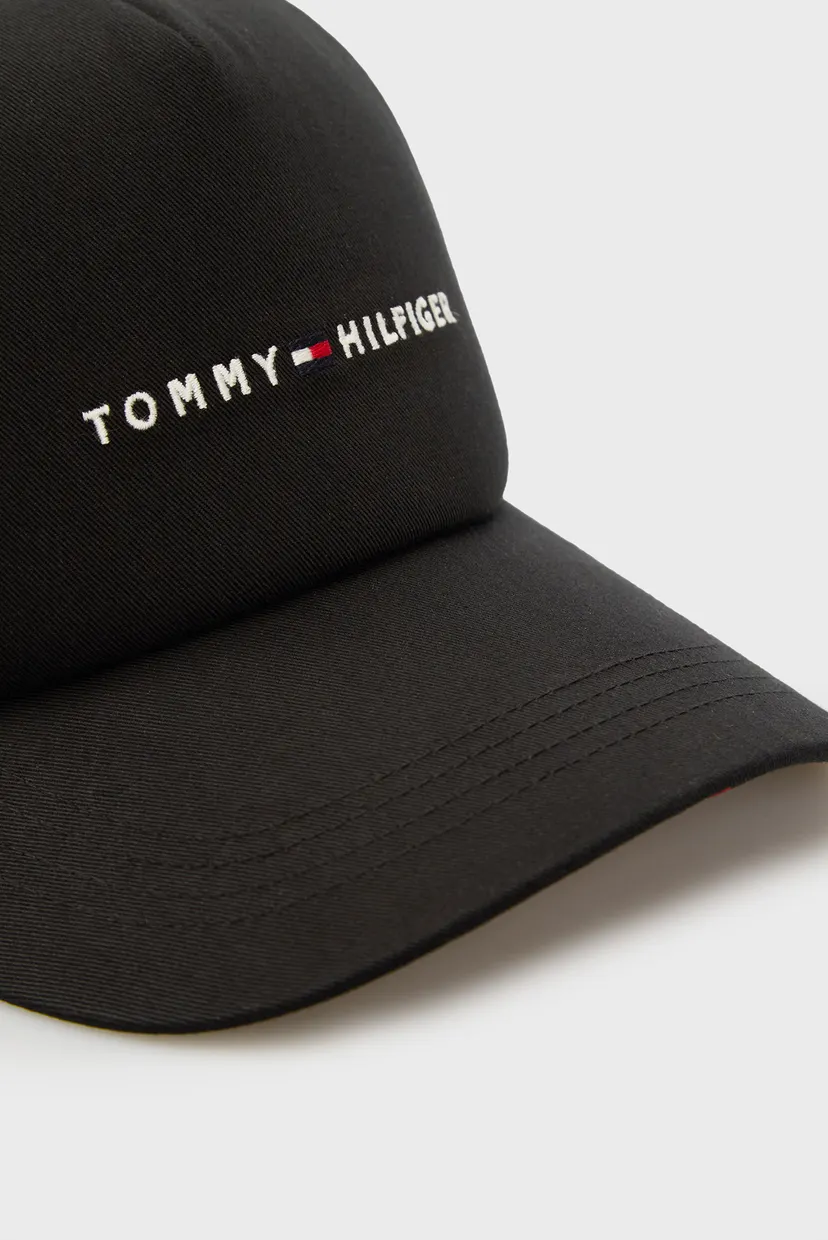 Мужская черная кепка TH FOUNDATION SOFT 6 PANEL CAP 4