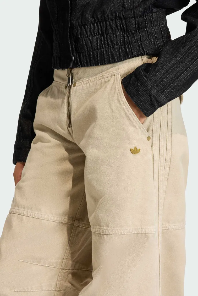 Женские бежевые спортивные брюки CANVAS LOOSE 4