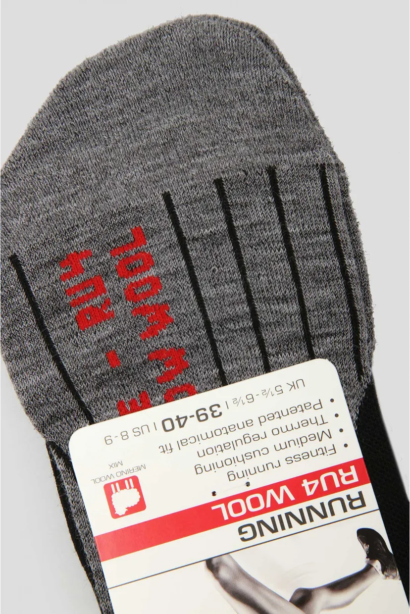 Жіночі сірі шкарпетки для бігу RU4 WOOL 3