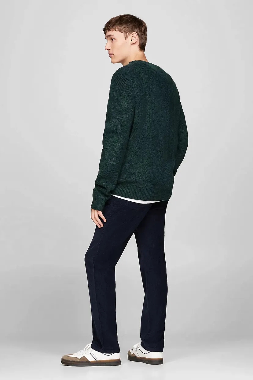 Мужской зеленый джемпер TJM SLIM CABLE KNIT CNECK 3
