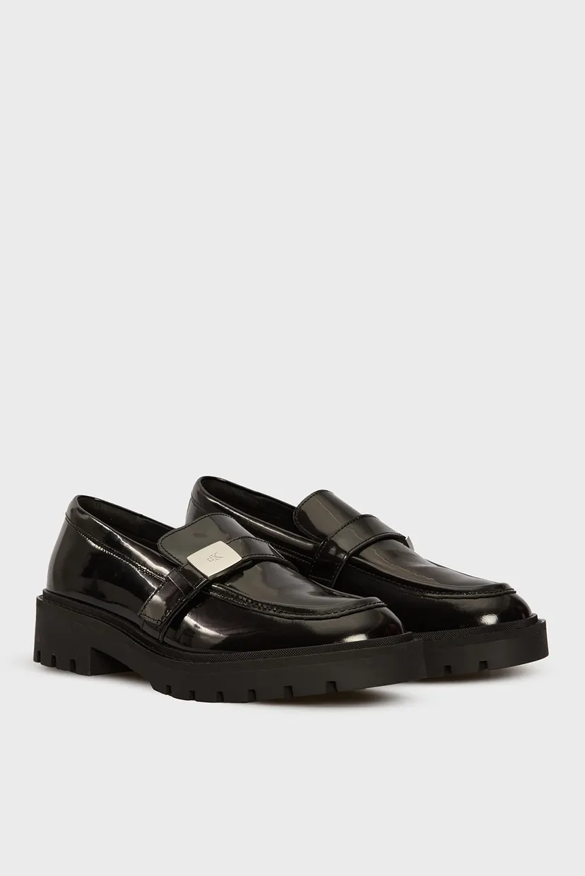 Женские черные кожаные лоферы FLATFORM SHOE DRIVER HDW 3