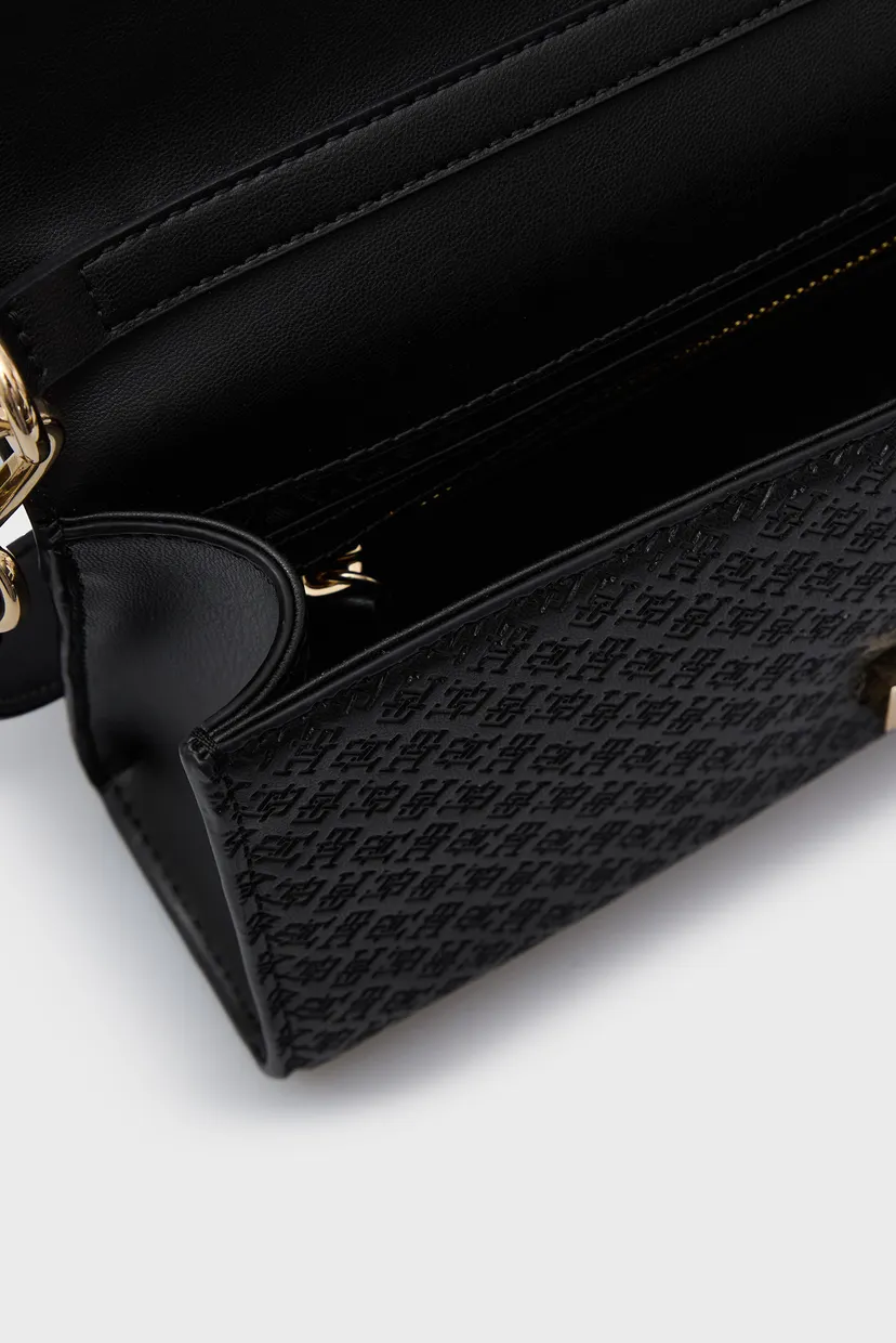 Женская черная сумка с узором TH ETERNITY SHOULDER BAG MONO 6