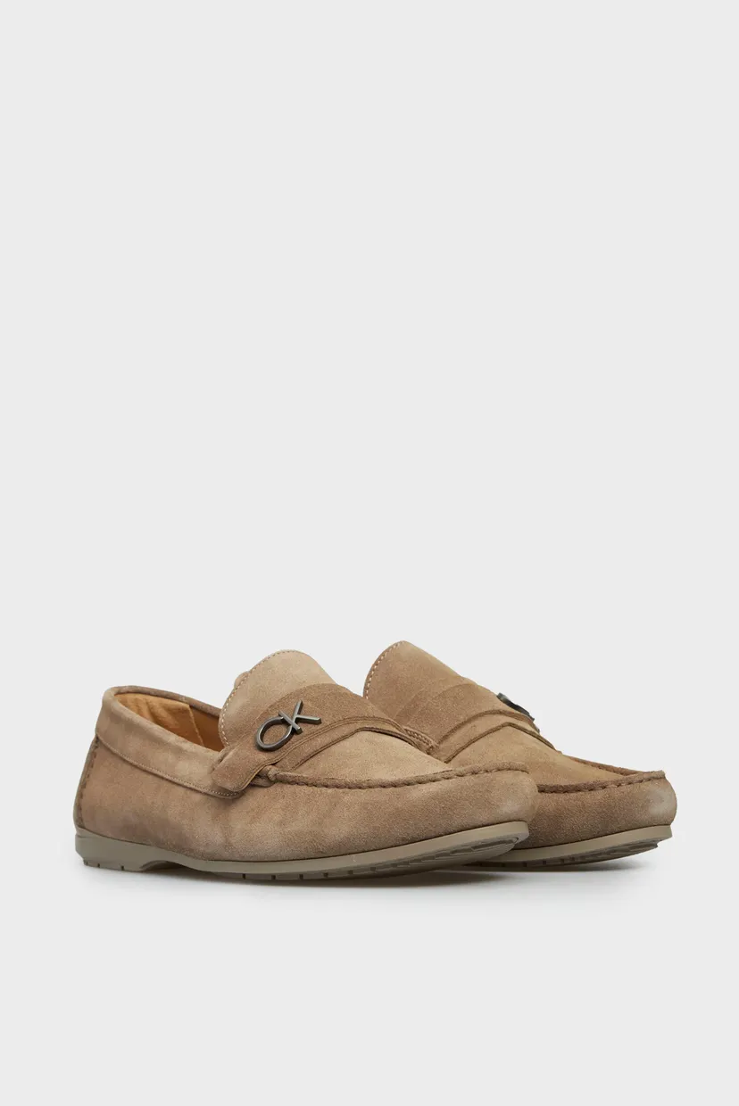 Мужские коричневые замшевые мокасины DRIVING SHOE BOLD LOGO 3