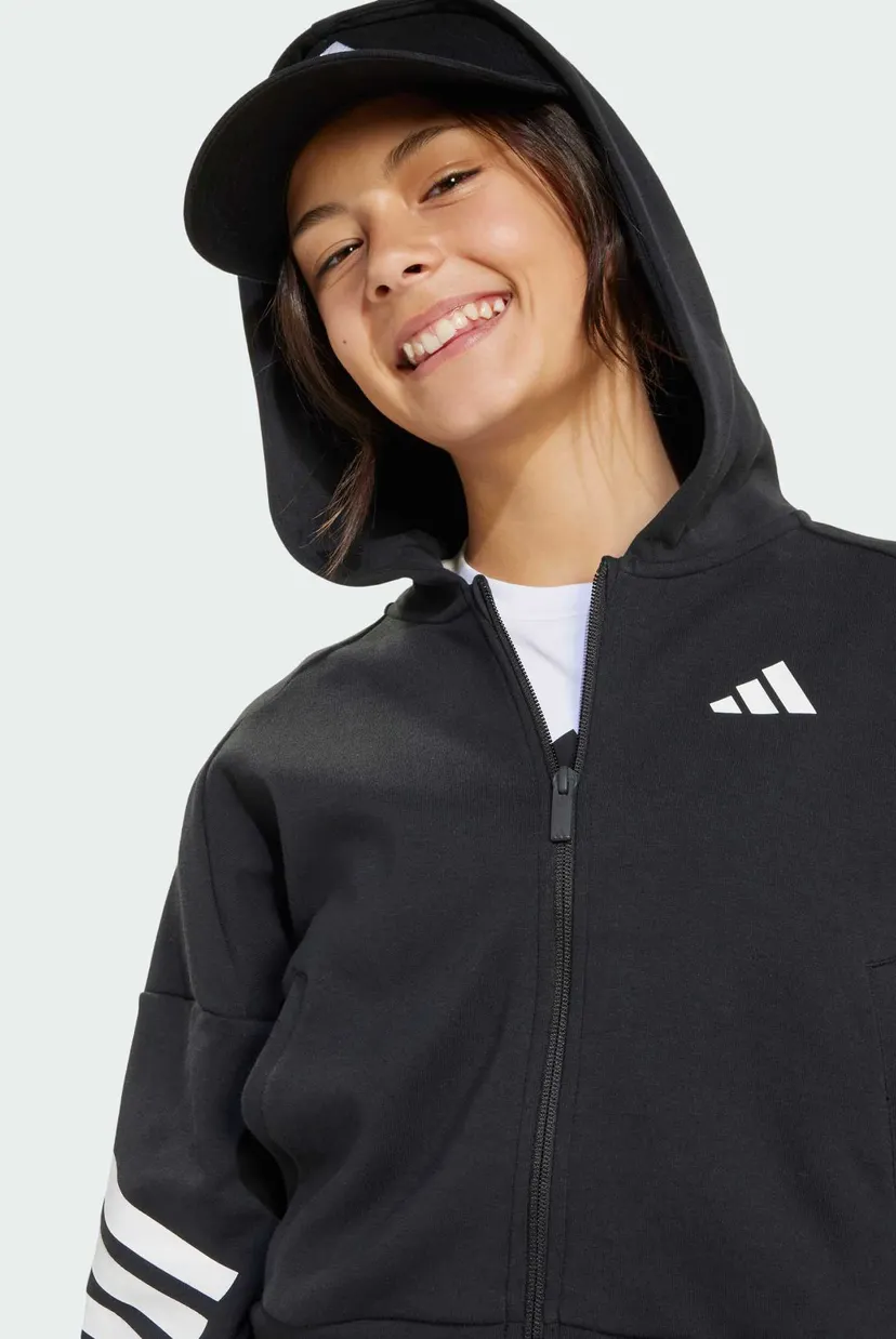 Детское черное худи Future Icons 3-Stripes Kids 4