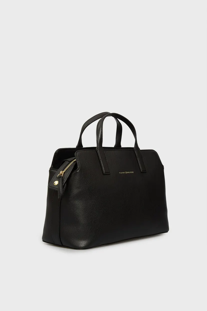 Женская черная сумка TH LOGOTAPE SATCHEL 4