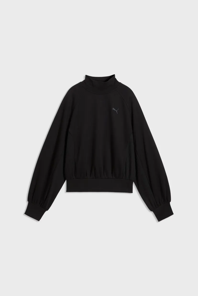 Жіночий чорний світшот HER Relaxed Mock Neck Crew Sweatshirt Women 4