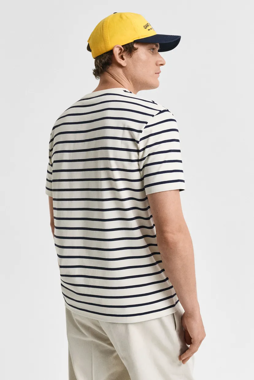 Чоловіча біла футболка у смужку GRAPHIC STRIPED 3