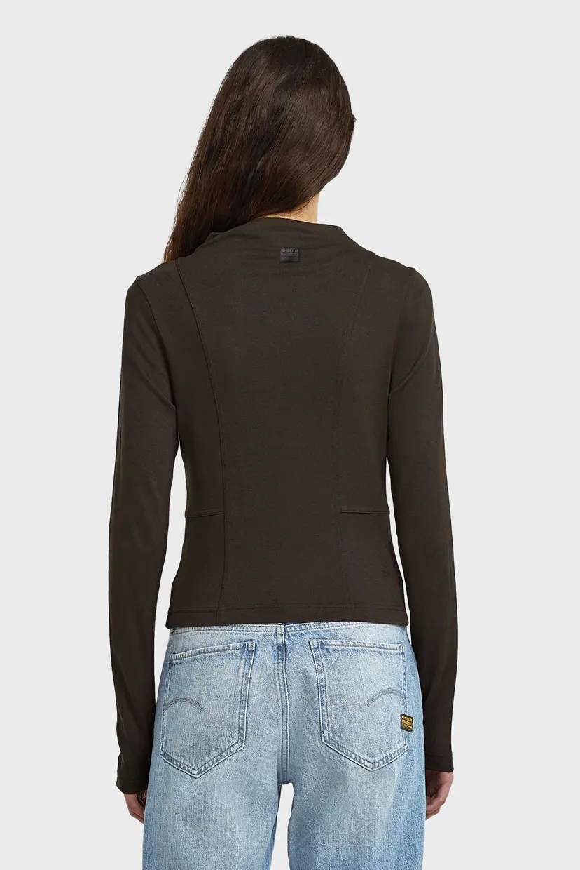 Женский коричневый лонгслив Drape jersey 3