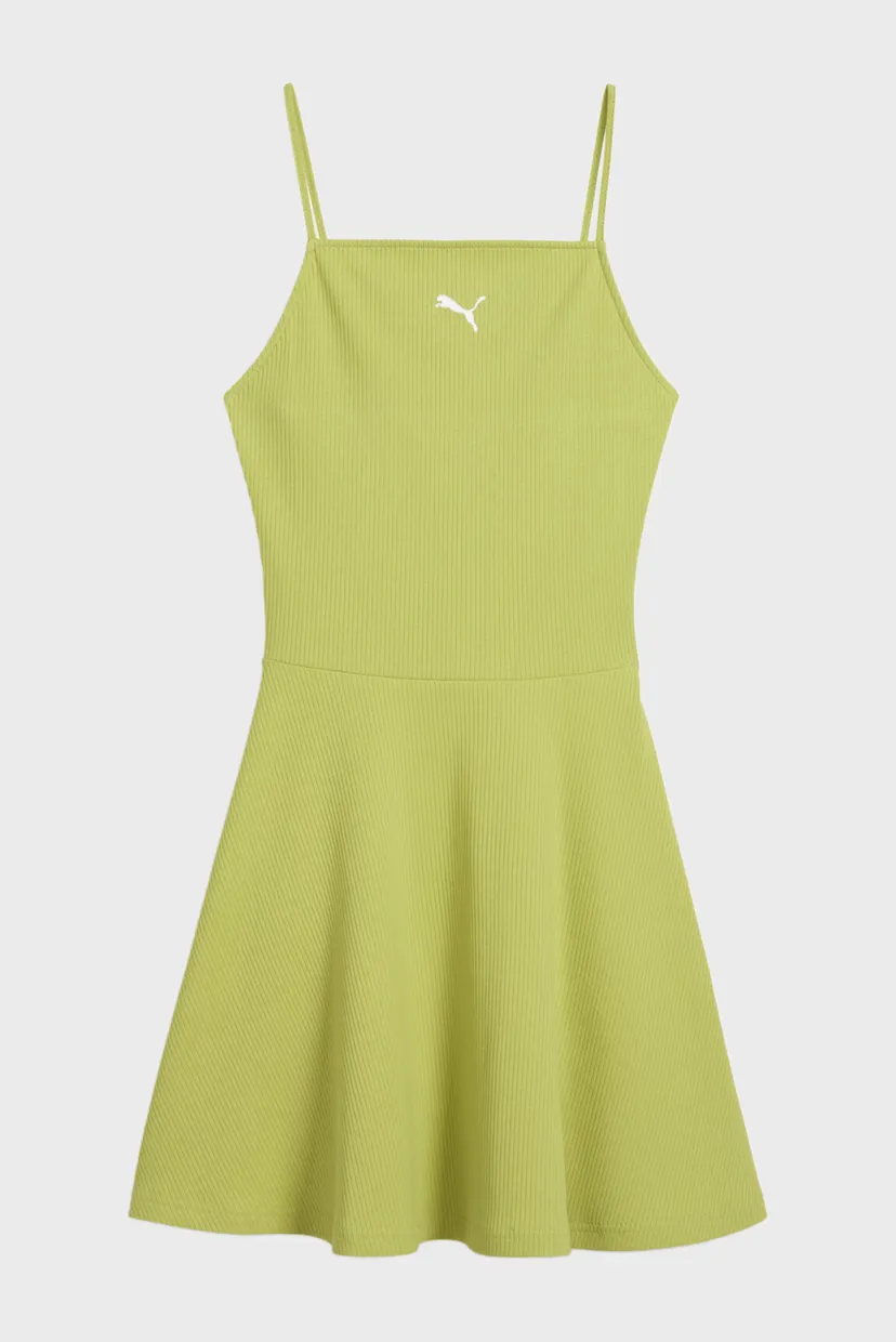 ミファソラシド Женский салатовый сарафан WARDROBE ESS Ribbed Flared Short Dress