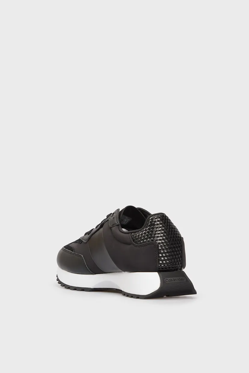 Мужские черные кожаные кроссовки LOW TOP LACE UP NYLON WOVEN 5