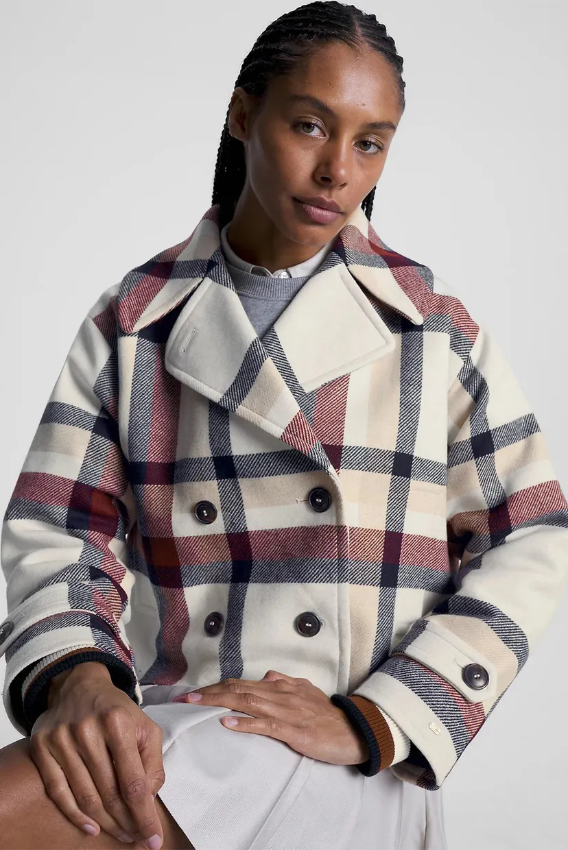Жіноче картате вовняне пальто WOOL BLEND CHECK 4