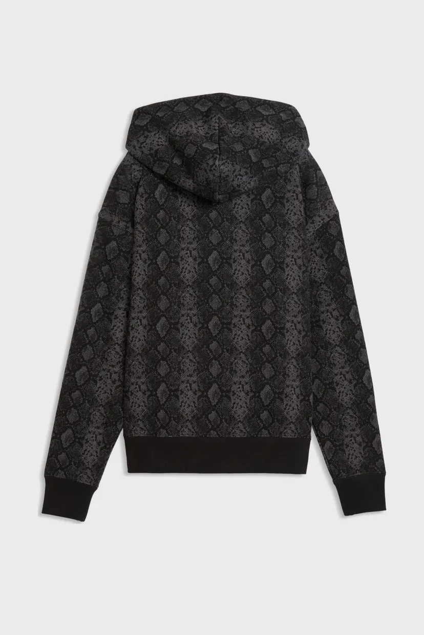 Женское черное худи с узором Snake Pack Printed Hoodie Women 5