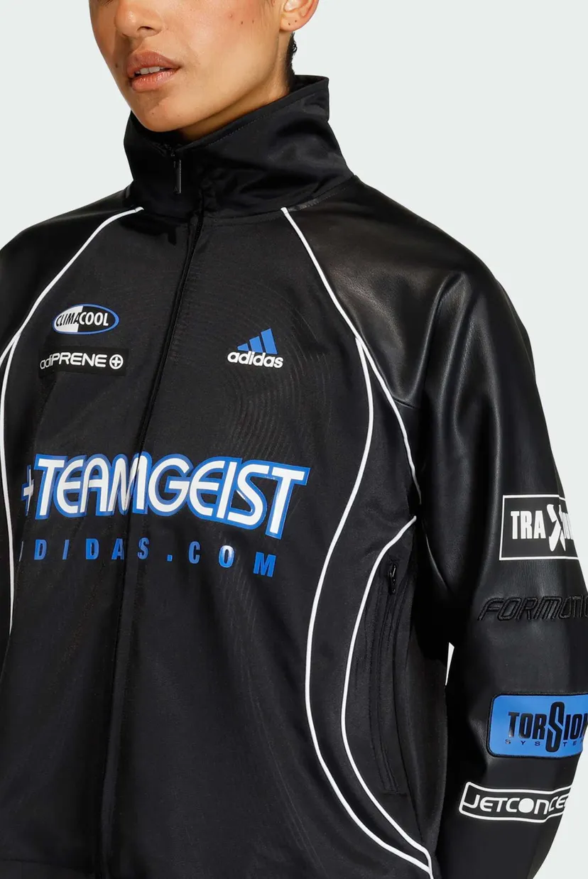 Жіноча чорна спортивна кофта TEAMGEIST FAUX LEATHER 4