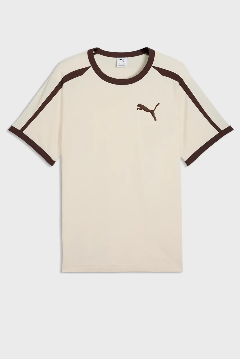 Мужская бежевая футболка T7 Big Cat Ringer Tee Men 4