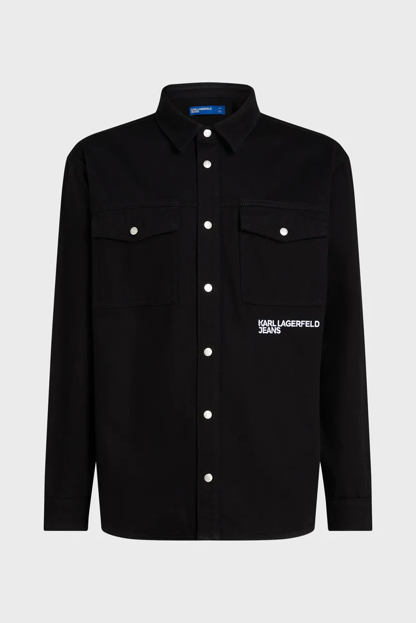 Чоловіча чорна сорочка klj overshirt 5