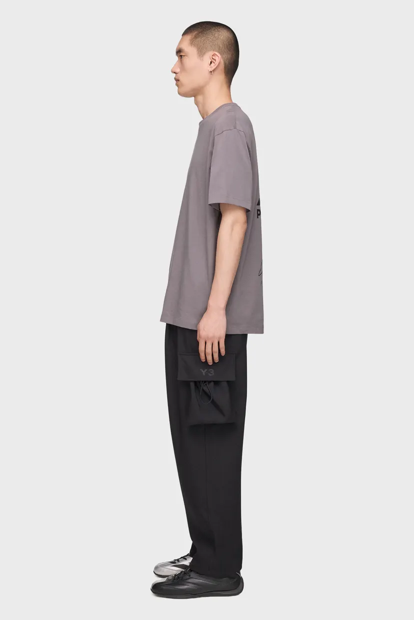 Сіра футболка Y-3 MERCEDES LOGO STACK SHORT SLEEVE (унісекс) 4