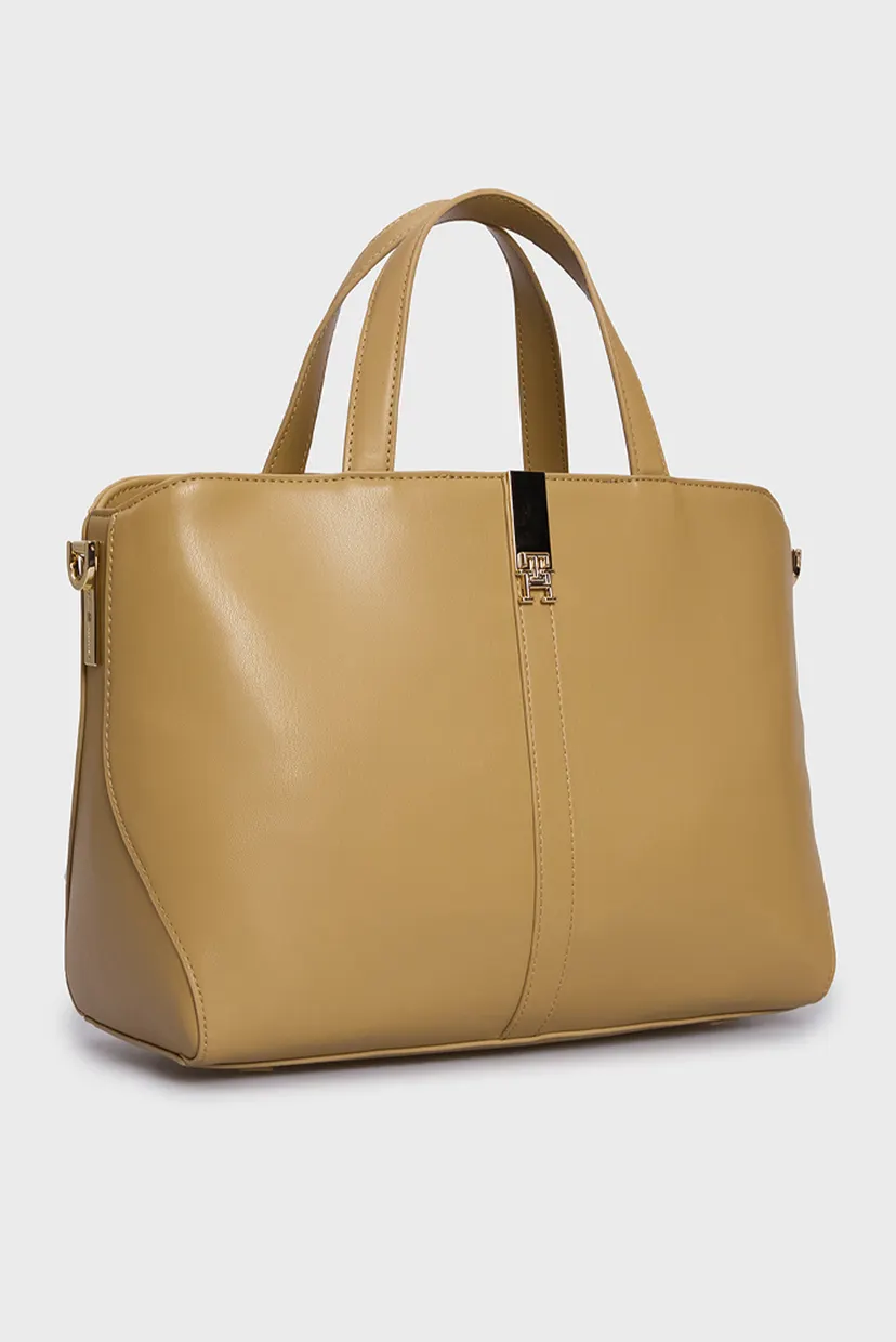 Жіноча бежева сумка TH HERITAGE SATCHEL 4
