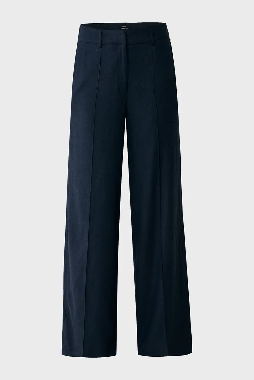 Жіночі темно-сині лляні брюки Wide leg linen pants 5