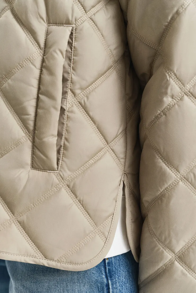 Женская бежевая куртка QUILTED JACKET WITH COLLAR 6