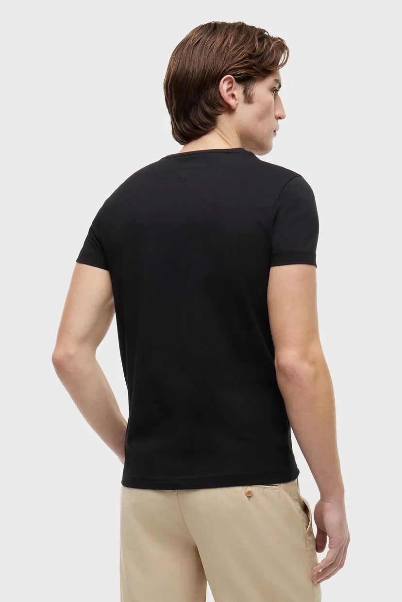 Чоловіча чорна футболка CORE STRETCH SLIM 3