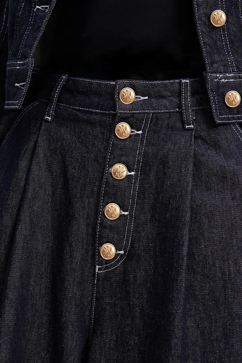 Жіночі темно-сині джинси BUTTON DENIM PANTS 4