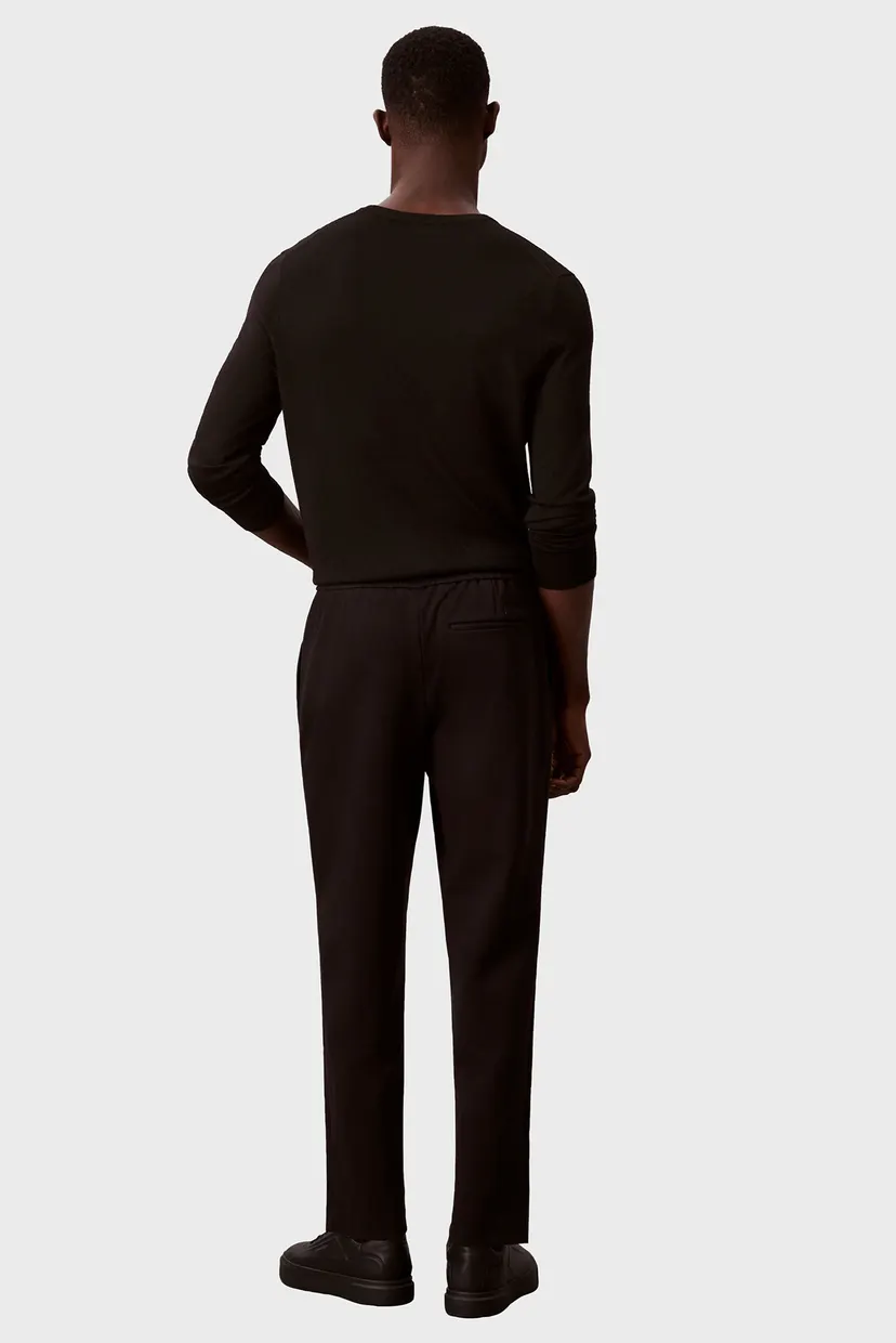 Мужские черные брюки SLIM TAPERED KNIT PLEATED 4