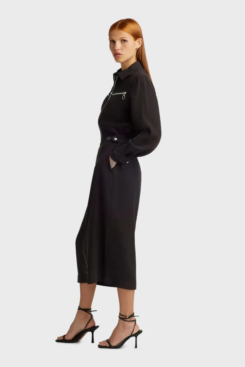 Жіноча чорна сукня Zip through dress 3