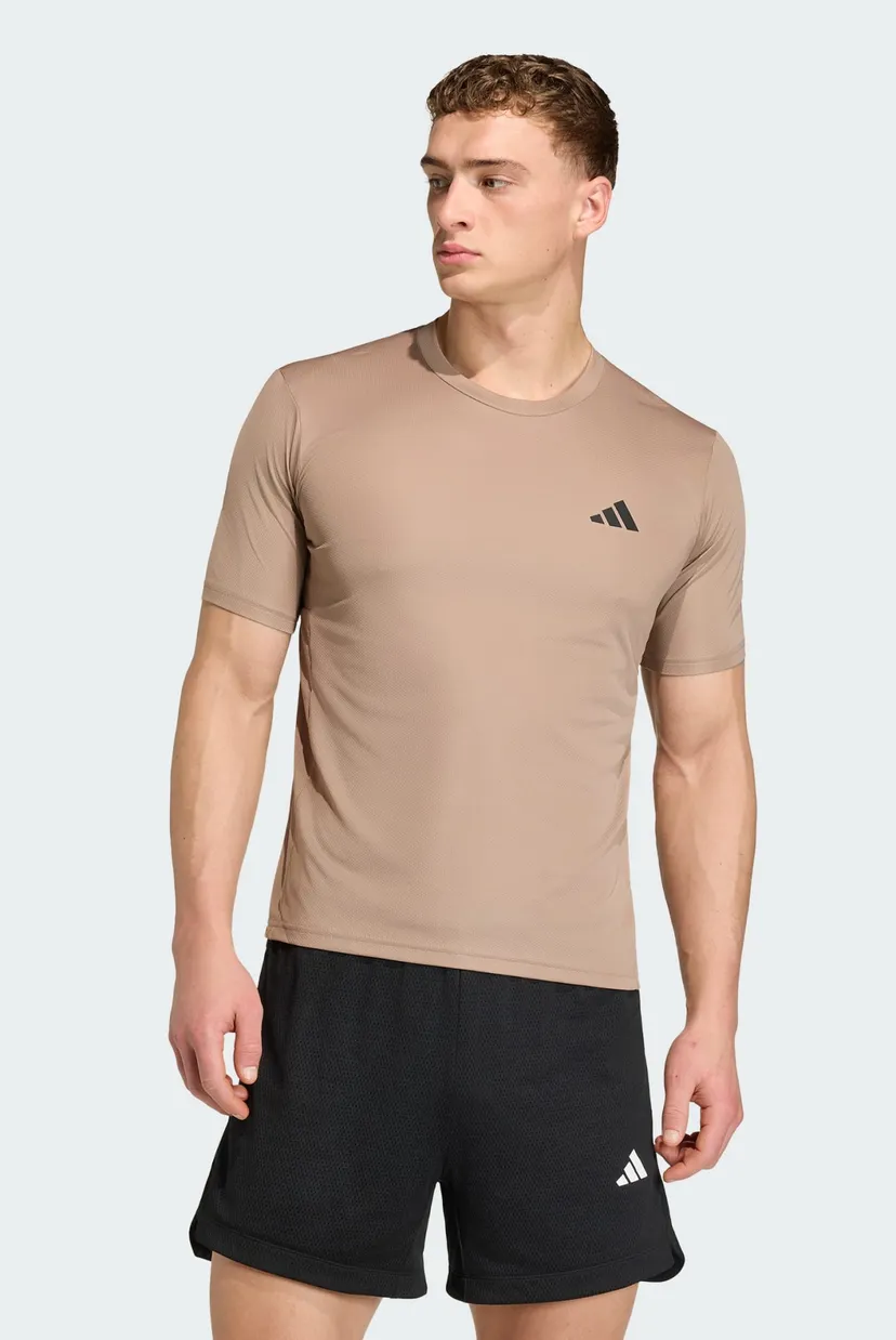 【me】 Мужская бежевая футболка WORKOUT ESSENTIALS BASE adidas KD5464