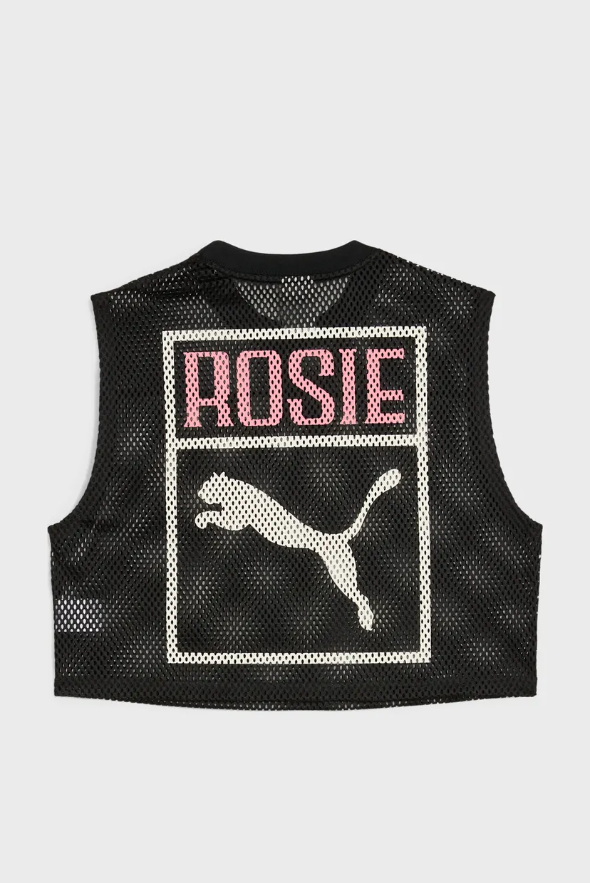 Женская черная майка PUMA x ROSÉ Relaxed Mesh Top Women 7