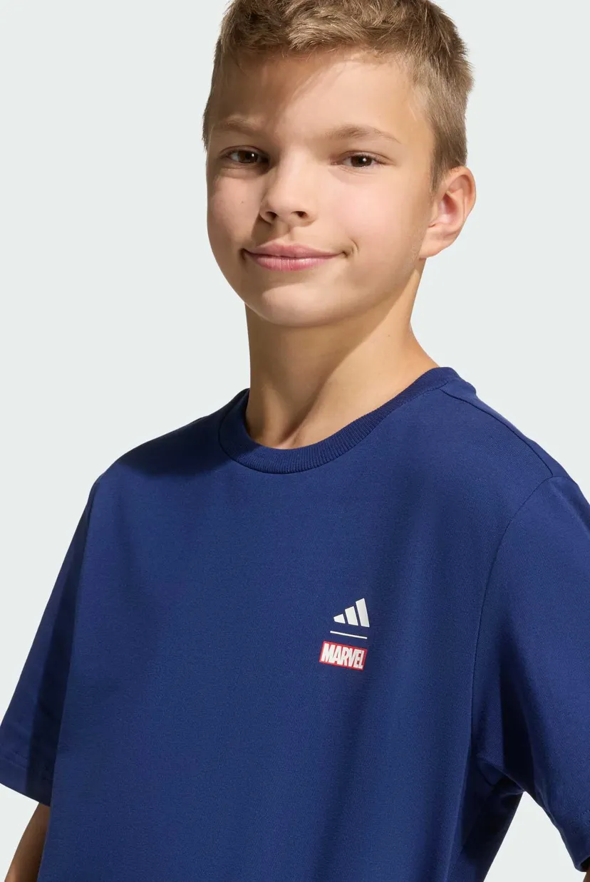 Детская синяя футболка  ADIDAS MARVEL SPIDER-MAN GRAPHICS 4