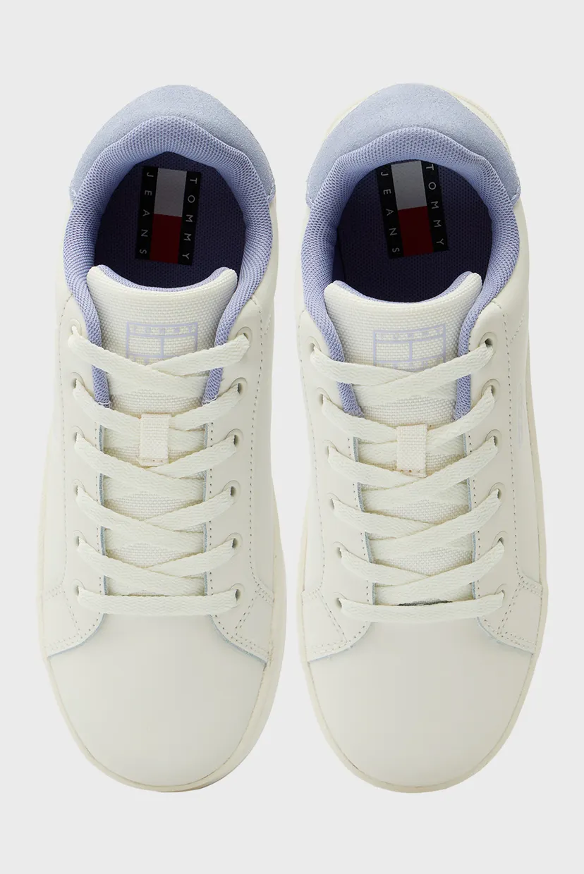 Жіночі білі шкіряні снікерси FLATFORM 4