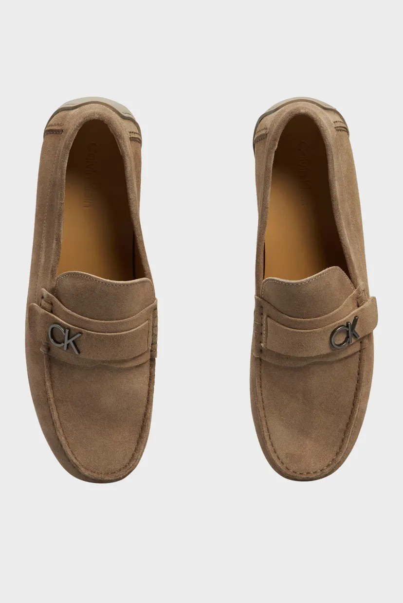 Мужские коричневые замшевые мокасины DRIVING SHOE BOLD LOGO 4