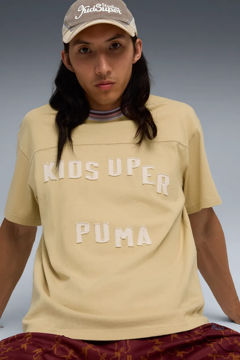Чоловіча бежева футболка PUMA x KIDSUPER Graphic Tee Men 4